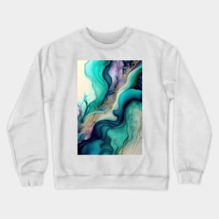 Aquarium - Abstract Alcohol Ink Resin Art Crewneck Sweatshirt